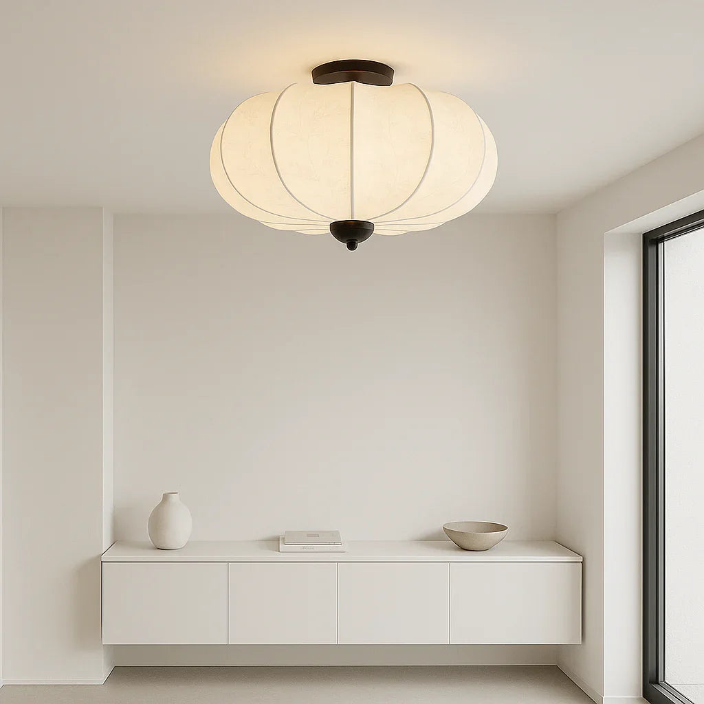 Ceiling Light - Silk Shade - Modern Design - Luvonic