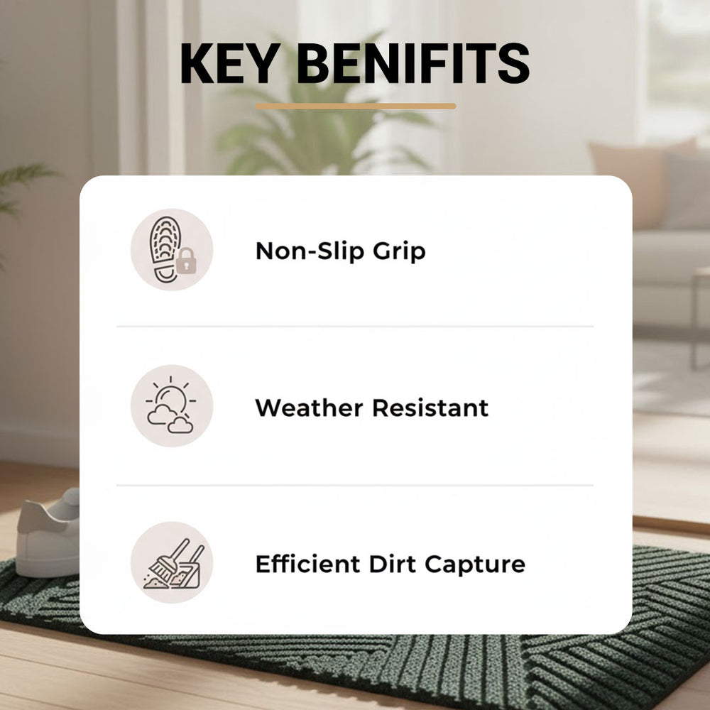 Non-Slip Door Mat - Heavy-Duty Grip - Indoor/Outdoor Use