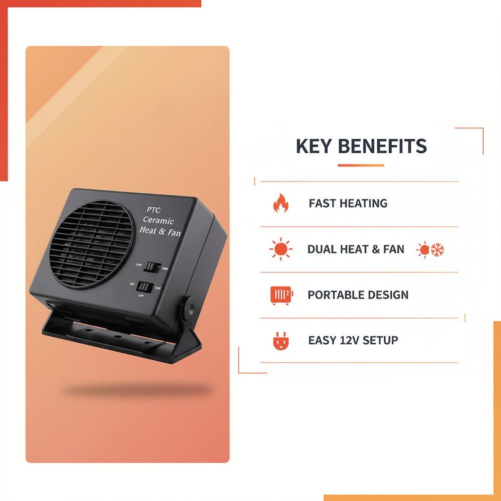 Car Heater - Ceramic Fan - 12V