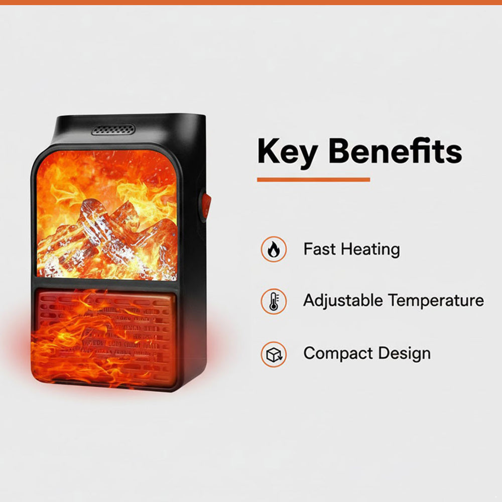 Electric Space Heater - Plug In - Adjustable Temperature