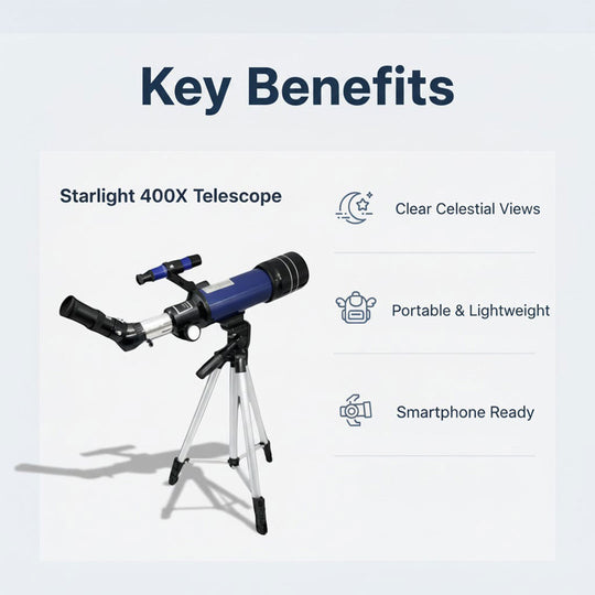 Starlight Telescope - 200X Magnification - Beginner-Friendly