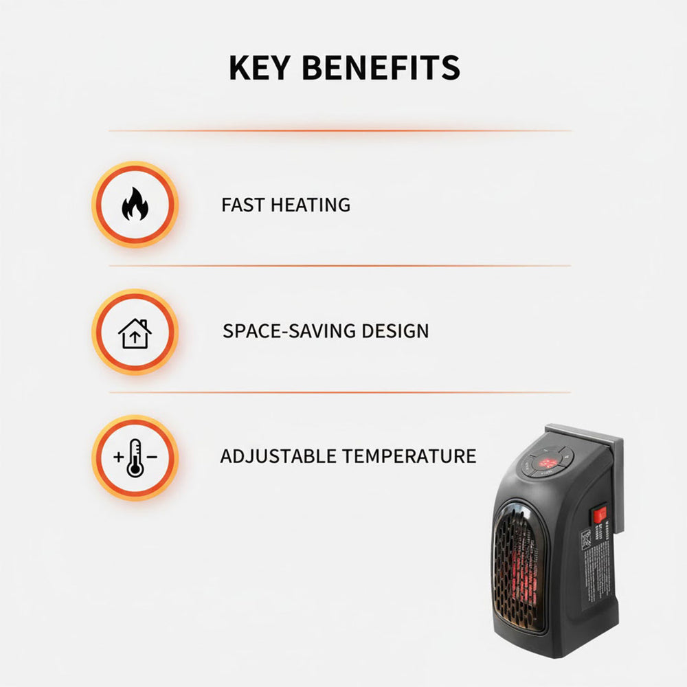 Portable Heater - Ceramic Technology - Adjustable Power