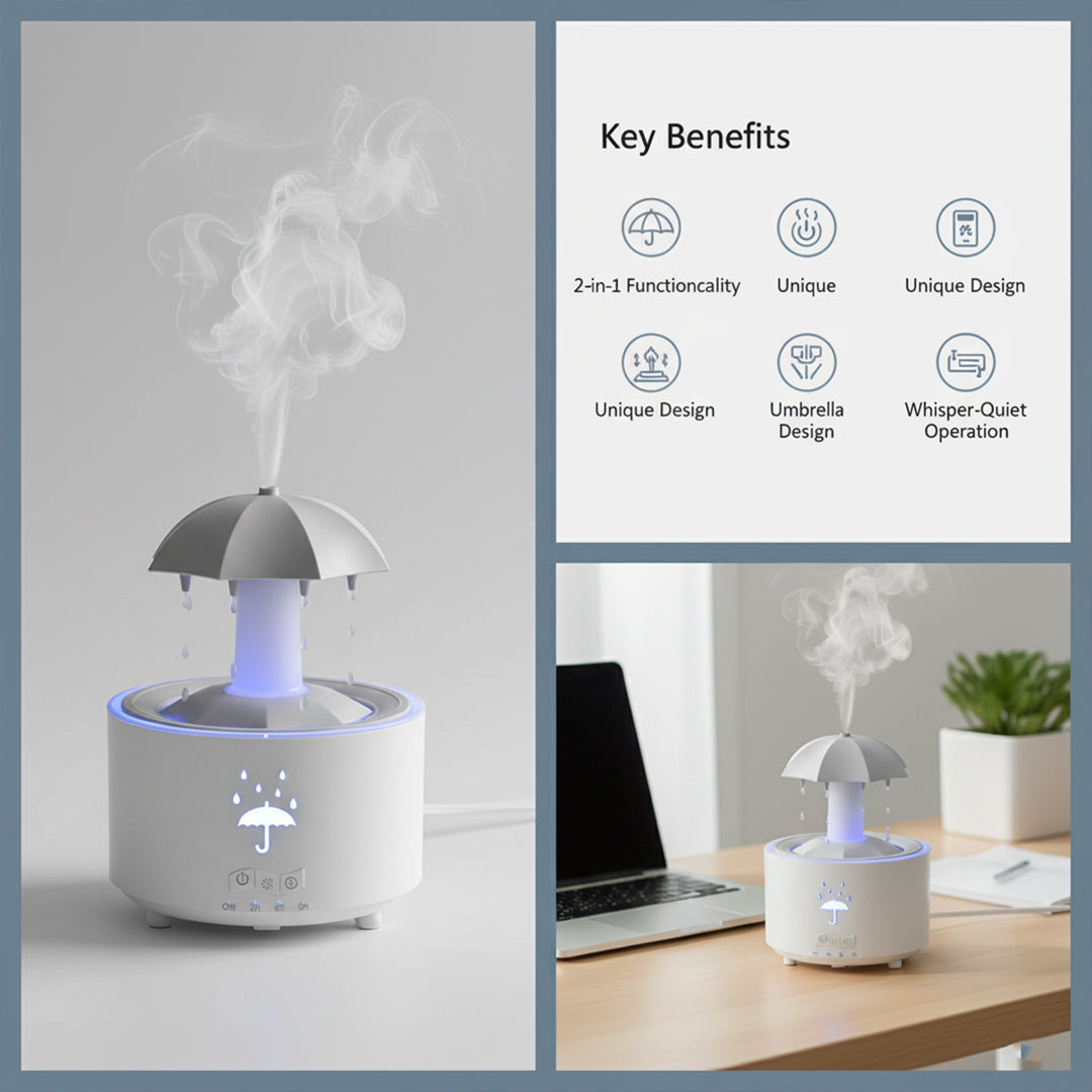 Air Humidifier - Aroma Diffuser - LED Lighting