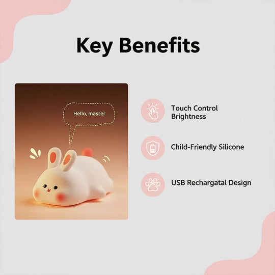 Children's Night Light - Silicone Animal - USB Rechargeable