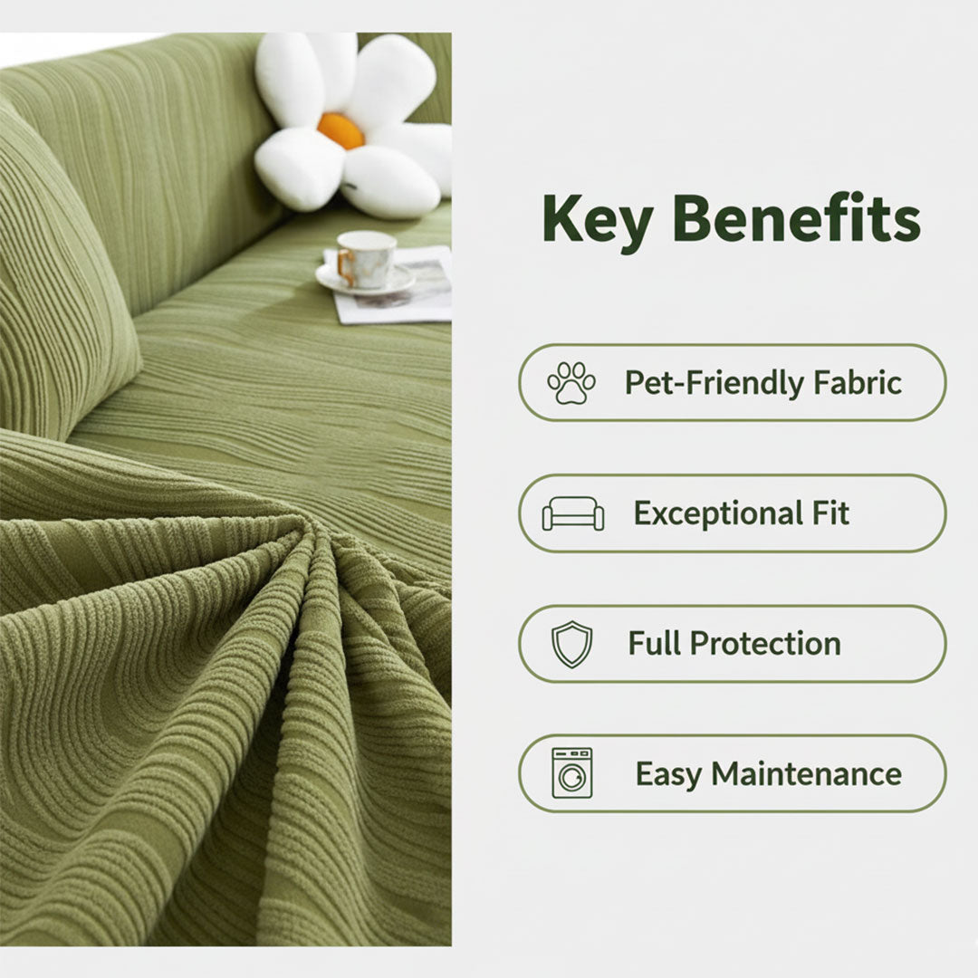 Sofa Cover - Jacquard Fabric - Pet-Friendly Design
