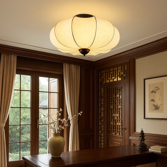 Ceiling Light - Silk Shade - Modern Design - Luvonic