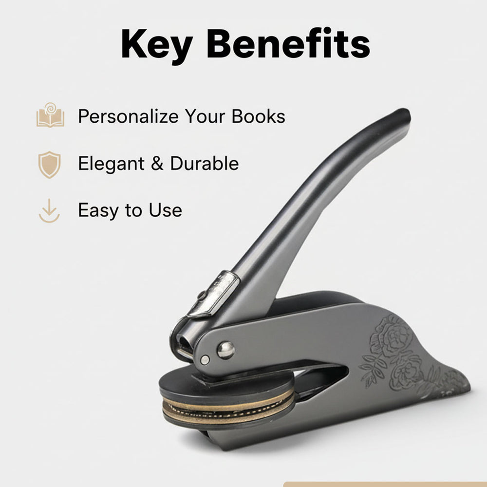 Custom Library Embosser - Personalised Stamp - Elegant Design