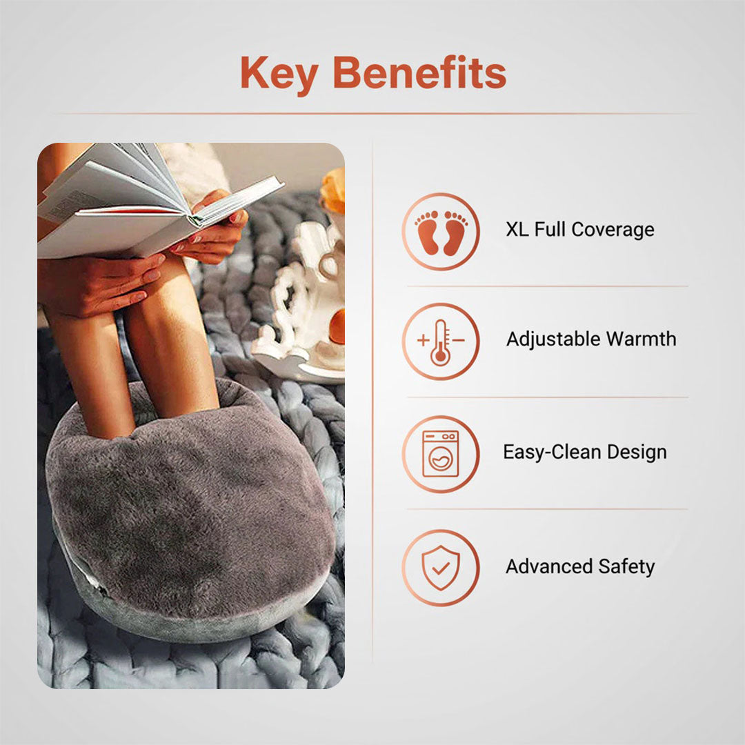 Electric Foot Warmer - XL Size - Adjustable Heat