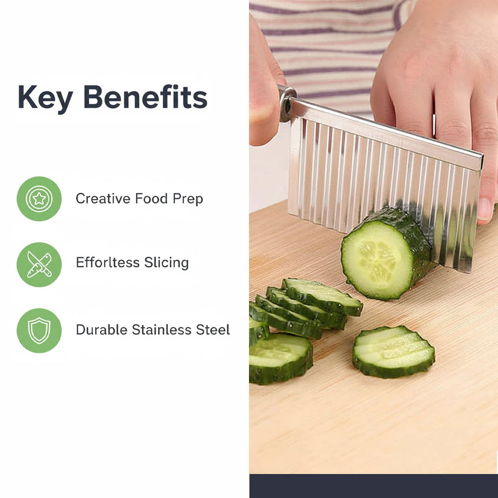 Crinkle Cutter Knife - Stainless Steel - Wavy Slicer