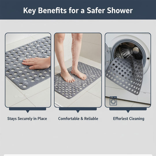 Non-Slip Shower Mat - Anti-Slip Design - Easy to Clean