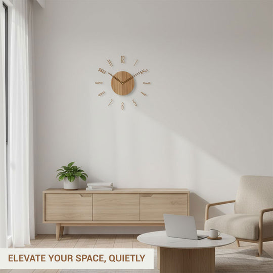 Wooden Wall Clock - Minimalist Design - Silent Movement