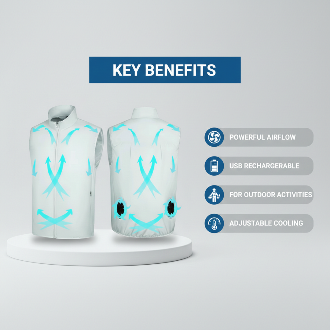Cooling Vest - USB Airflow - Portable Design