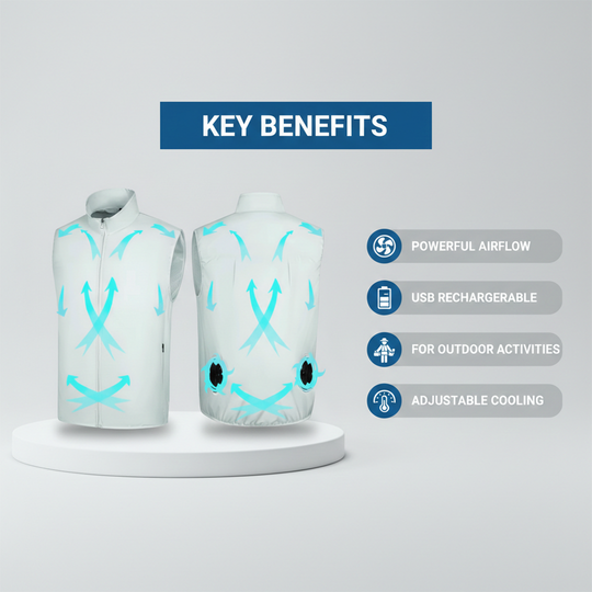 Cooling Vest - USB Airflow - Portable Design