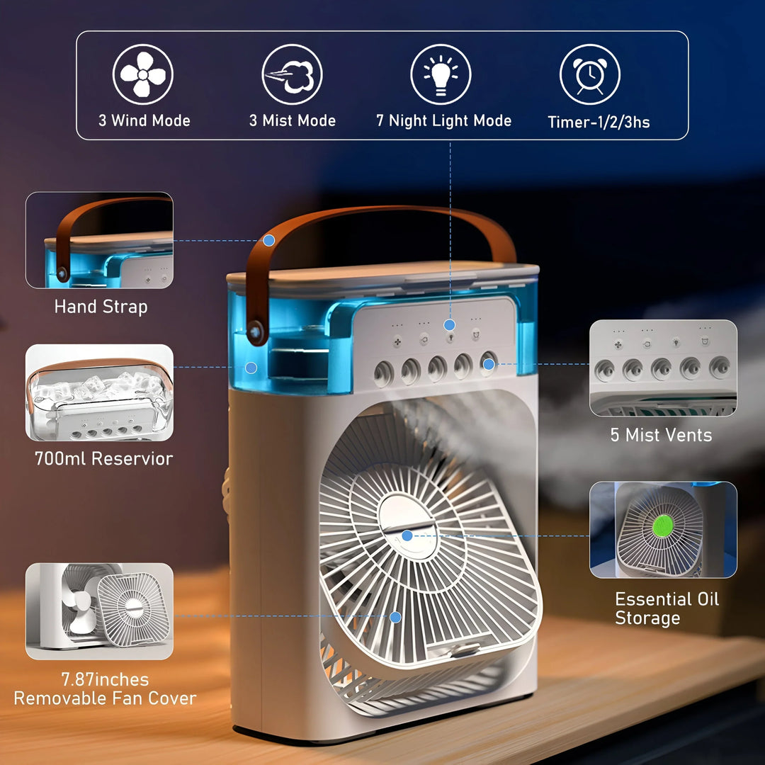 3-in-1 Air Cooler - Humidifier - Adjustable Fan