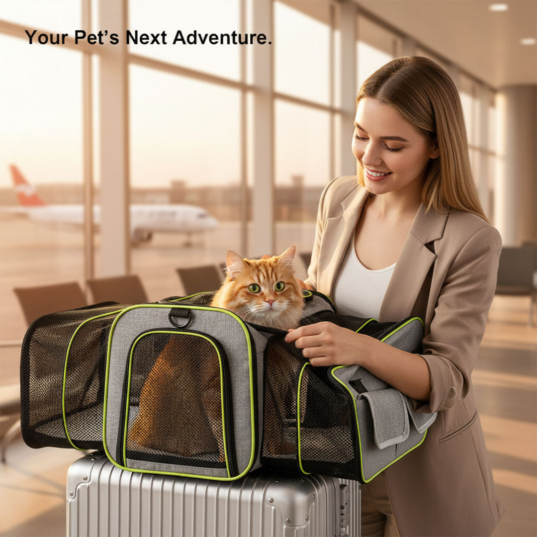 Foldable Pet Carrier - Compact Design - Secure Travel
