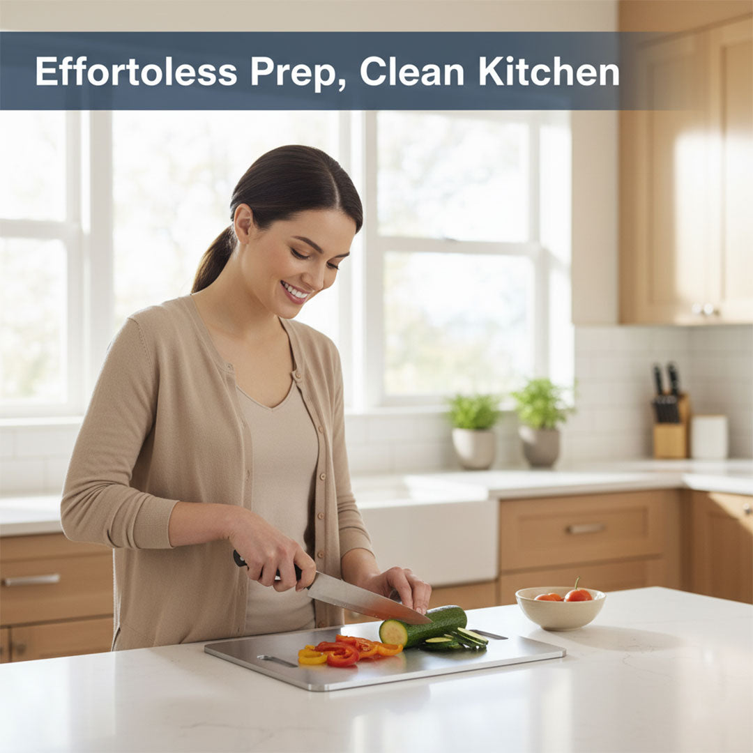 Stainless Steel Cutting Board - Hygienic Surface - Dishwasher Safe