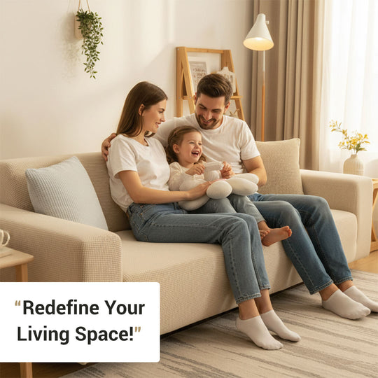 Textured Sofa Cover - Stretch Fit - Non-Slip Protection