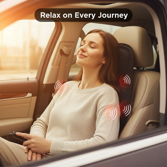 Heated Massage Cushion Pad - For Chair and Car Use - Vibrating Nodes