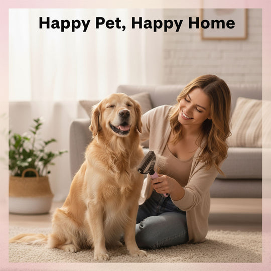 Pet Deshedding Brush - Gentle Grooming Tool - For Dogs and Cats