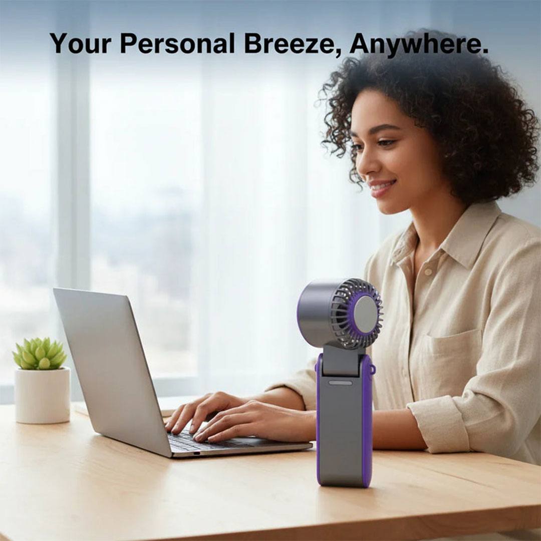 Mini Handheld Fan - Rechargeable - Folding Design
