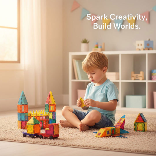Magnetic Building Blocks - Kids Montessori - 60 Pieces