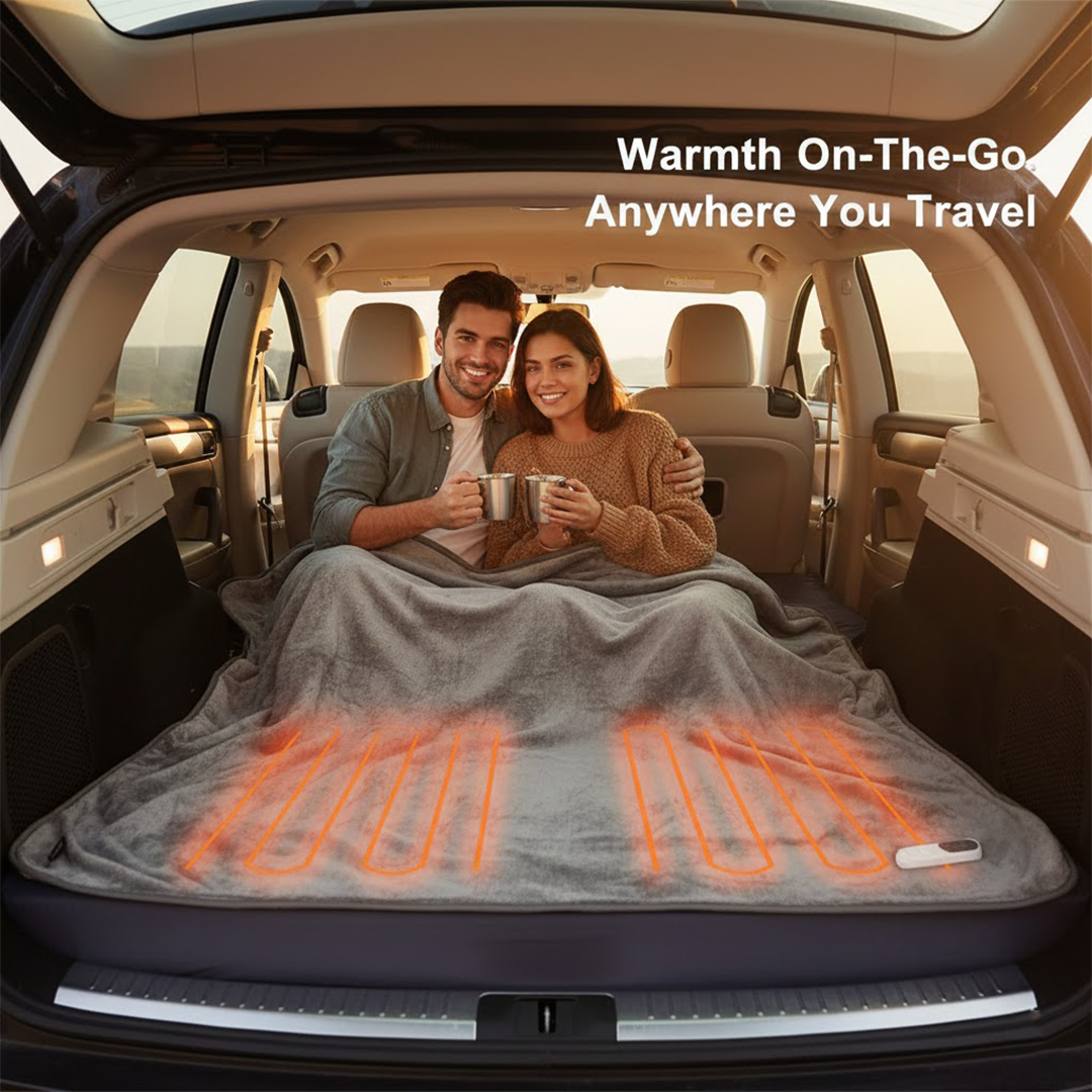 Electric Car Blanket - Portable Design - Travel Use