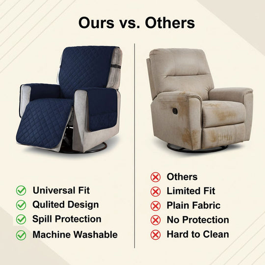 Stretchable Recliner Cover - Quilted Design - Universal Fit