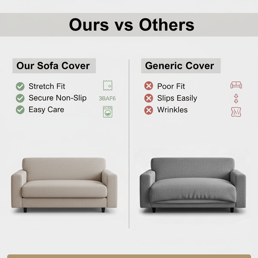 Textured Sofa Cover - Stretch Fit - Non-Slip Protection