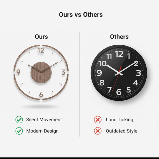 Wooden Wall Clock - Minimalist Design - Silent Movement