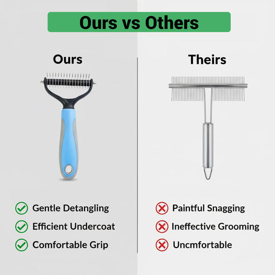 Detangling Pet Comb - Two-Sided Design - Stainless Steel