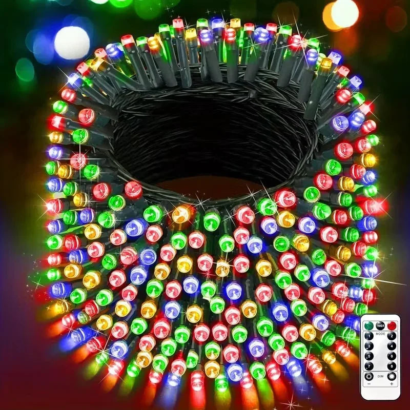 500 LED Outdoor Fairy Lights - Remote Control - Plug Powered