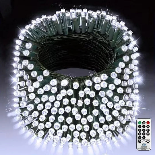 500 LED Outdoor Fairy Lights - Remote Control - Plug Powered
