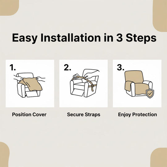 Stretchable Recliner Cover - Quilted Design - Universal Fit