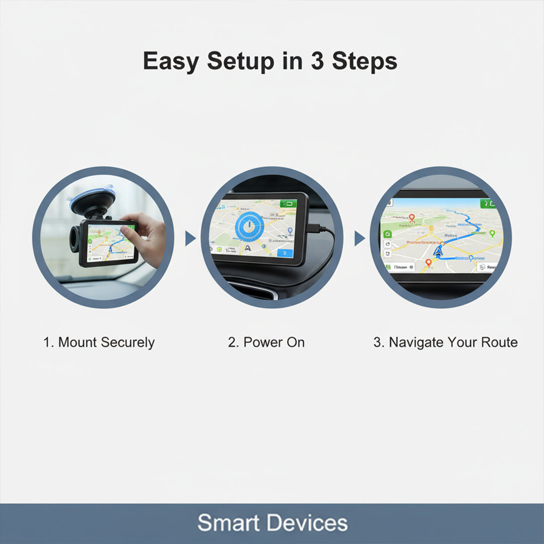 7" GPS Navigation System - Car Truck - Real-Time Traffic