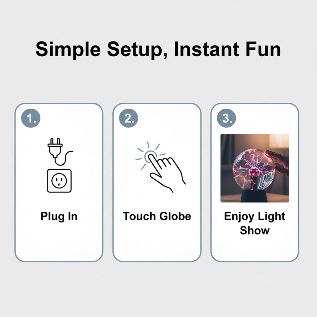 Plasma Globe Light - Touch-Activated - Home Decoration