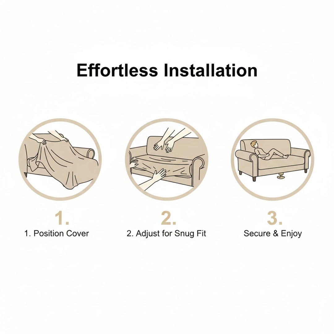 Textured Sofa Cover - Stretch Fit - Non-Slip Protection