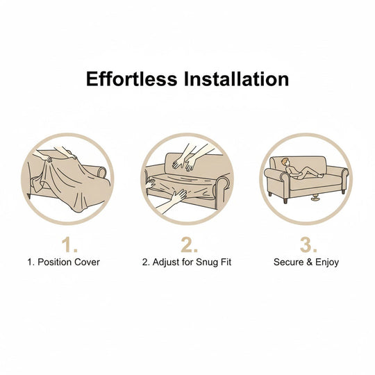 Textured Sofa Cover - Stretch Fit - Non-Slip Protection