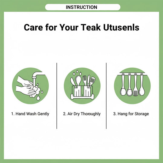 Wooden Cookware Set - Teak Utensils - Sustainable Kitchen Tools