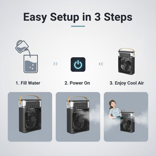 3-in-1 Air Cooler - Humidifier - Adjustable Fan