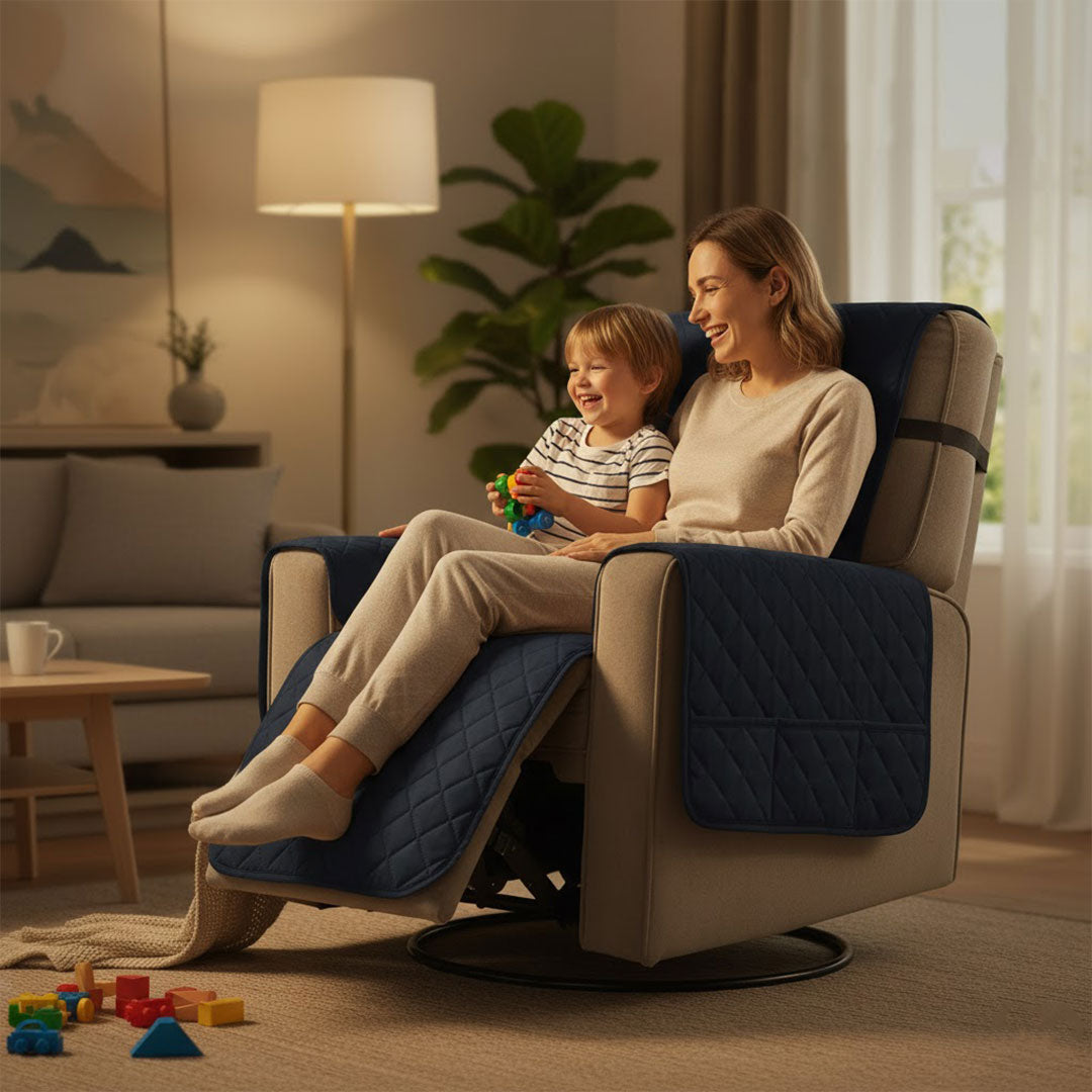Stretchable Recliner Cover - Quilted Design - Universal Fit