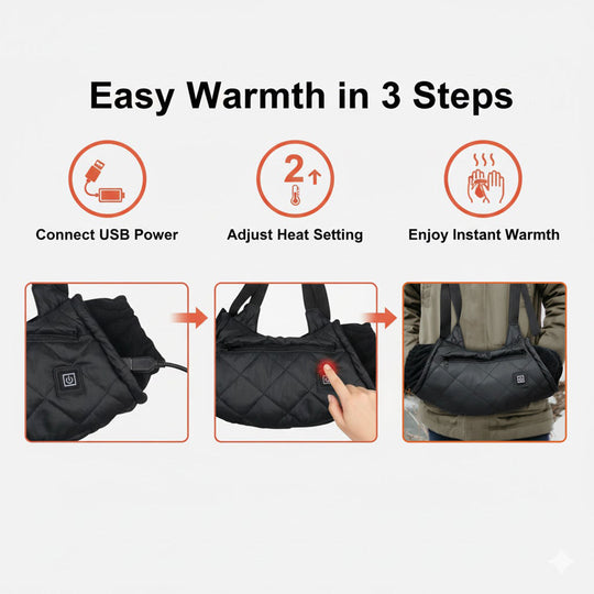 Portable Hand Warmer Muff - Adjustable Temperature - USB Powered