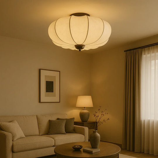 Ceiling Light - Silk Shade - Modern Design - Luvonic