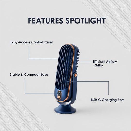 Portable Air Cooler - Desktop Fan - USB Rechargeable