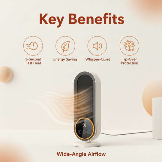 Space Heater - Compact Design - Digital Control