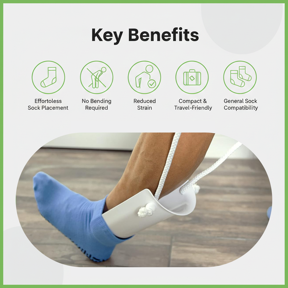 Sock Wearing Device - Mobility Support - No Bend