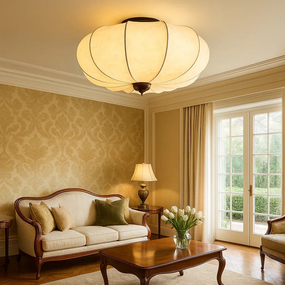 Ceiling Light - Silk Shade - Modern Design - Luvonic