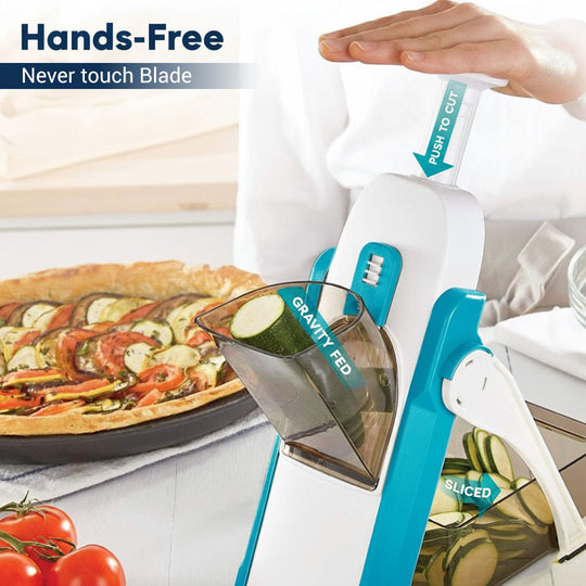 Vegetable Slicer - Interchangeable Blades - Safety Design