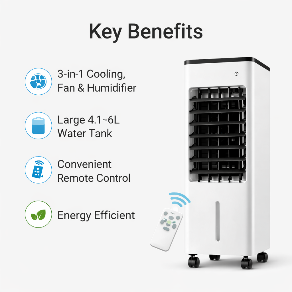 Air Cooler - Ice Crystal Cooling - Remote Control