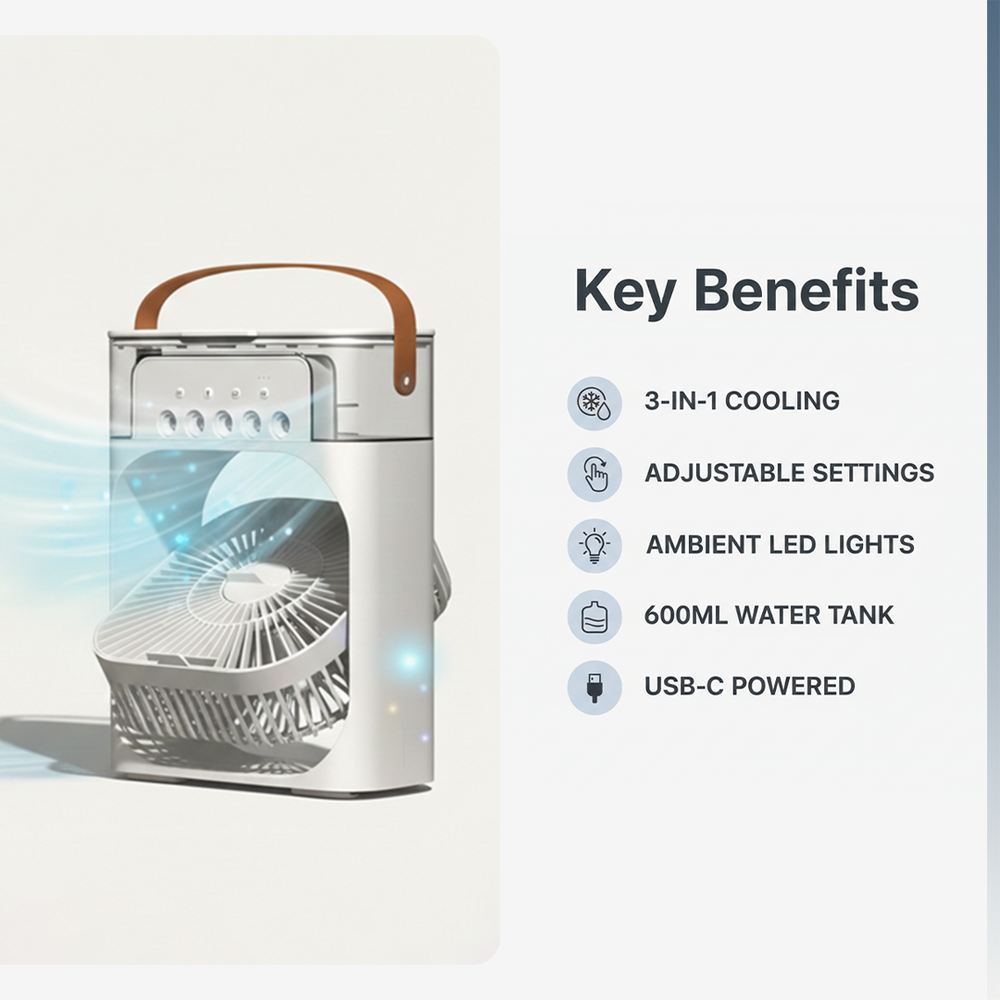Air Cooler - Portable Fan - Humidifier Function