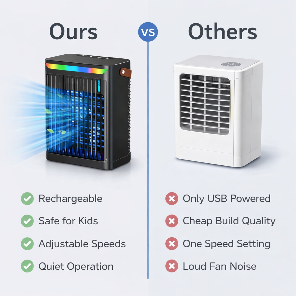 Air Cooler Fan - Portable Design - Adjustable Settings